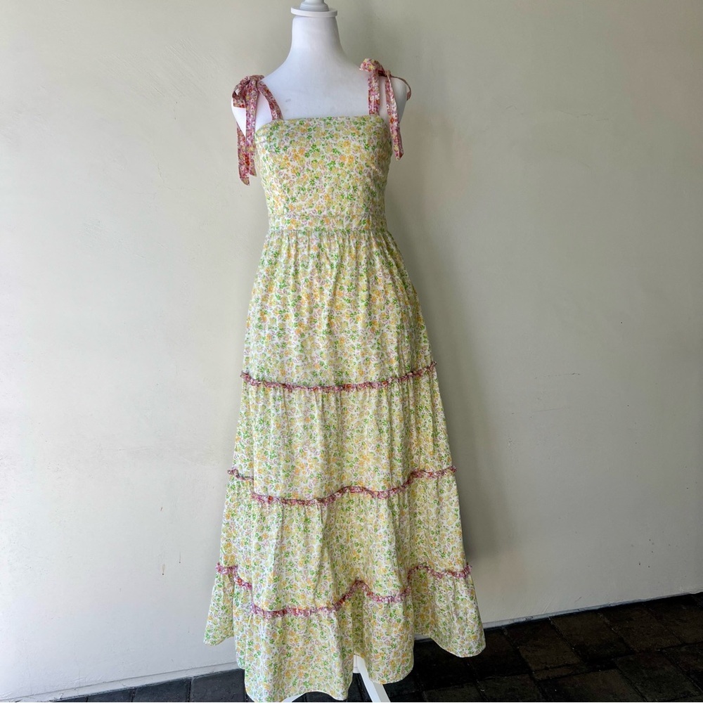 Floral Maxi Dress in Cream and Pink cecilia maxi dress by Lost and Wander size s - Picture 5 of 7